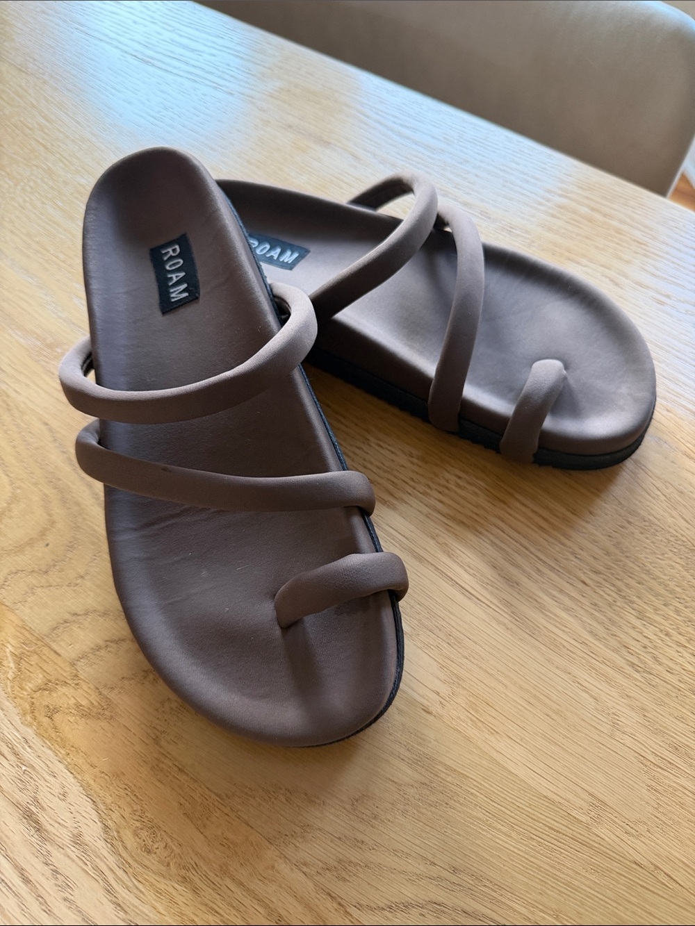 ROAM Brown Multi-Strap Slide Sandals